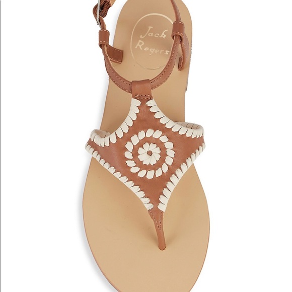 Jack Rogers sandals size 8, brown and white leather - Picture 2 of 14